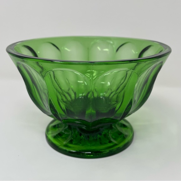 Vintage Candy Dish Bowl Pedestal Collectible Anchor Hocking Forest Emerald Green - Picture 6 of 12